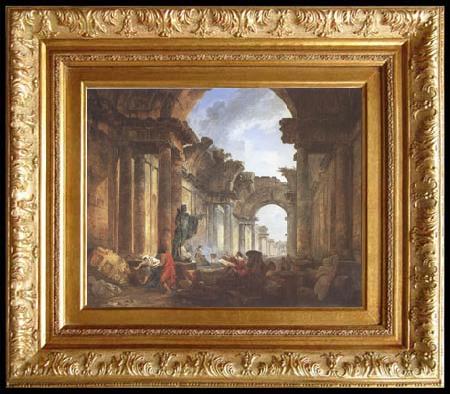 framed  ROBERT, Hubert Imaginary View of the Grande Galerie in Ruins (mk05), Ta3142-1